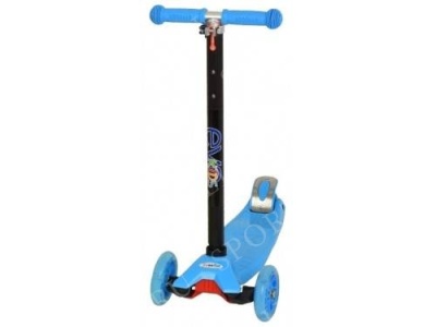 Самокат EVO Kids M-4 со светящимися колесами, голубой